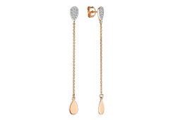 Золотые cерьги пусеты (гвоздики) с бриллиантом