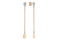 Золотые cерьги пусеты (гвоздики) с бриллиантом