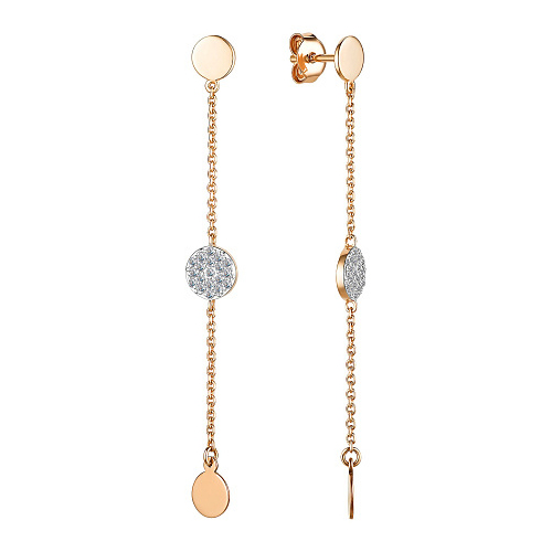 Золотые cерьги пусеты (гвоздики) с бриллиантом