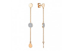 Золотые cерьги пусеты (гвоздики) с бриллиантом