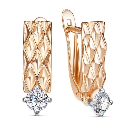 Золотые cерьги с фианитом