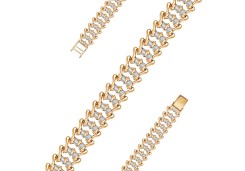 Серебряный браслет с позолотой