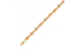 Серебряный браслет с позолотой с фианитом