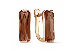 Золотые cерьги с раух-топазом