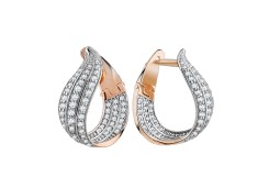 Золотые cерьги классические с фианитом