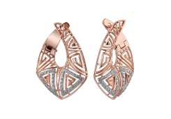 Золотые cерьги классические с фианитом