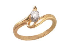 Золотое кольцо с бриллиантом