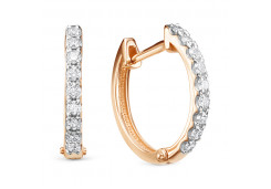 Золотые cерьги классические с бриллиантом