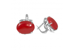 Серебряные cерьги с кораллом