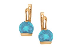 Золотые cерьги с топазом