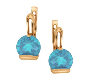 Золотые cерьги с топазом