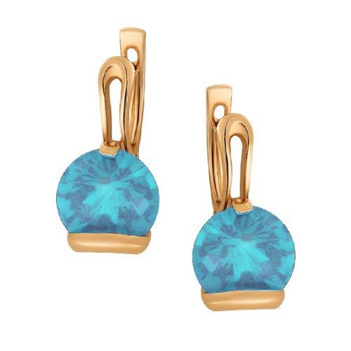 Золотые cерьги с топазом