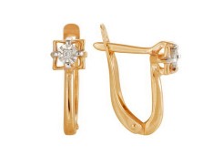 Золотые cерьги с бриллиантом