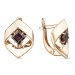 Золотые cерьги классические с гранатом