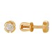 Золотые cерьги пусеты (гвоздики) с бриллиантом