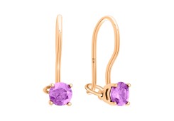 Золотые cерьги с аметистом