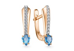 Золотые cерьги с топазом