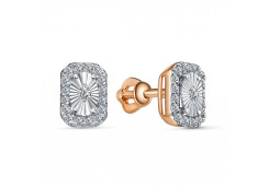 Золотые cерьги пусеты (гвоздики) с бриллиантом