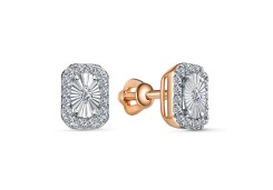 Золотые cерьги пусеты (гвоздики) с бриллиантом