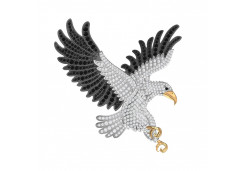 Брошь из серебра с фианитом