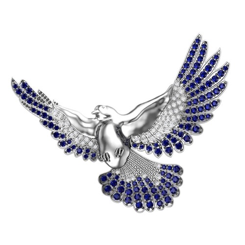 Брошь из серебра с фианитом