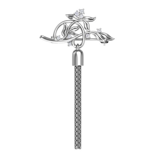 Брошь из серебра с фианитом