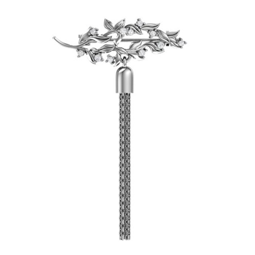 Брошь из серебра с фианитом