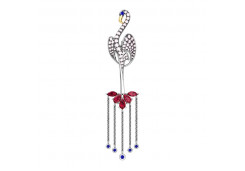 Брошь из серебра с кварцем