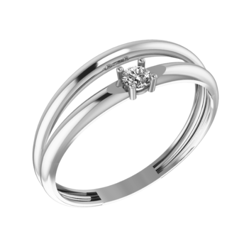 Кольцо из белого золота с фианитом