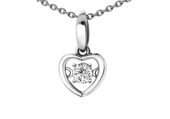 Подвеска из белого золота с фианитом