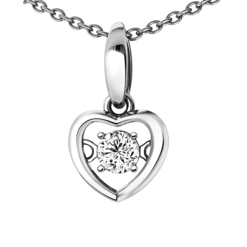 Подвеска из белого золота с фианитом