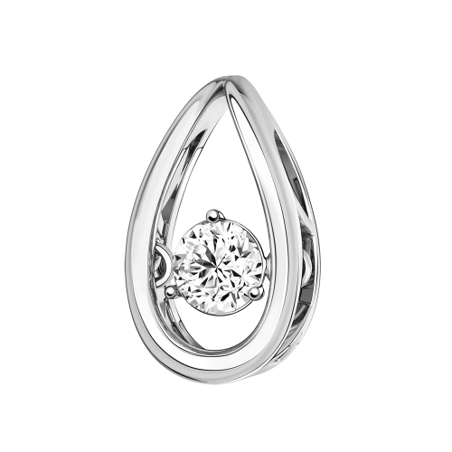 Подвеска из белого золота с фианитом