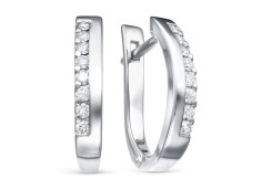 Серьги из белого золота с бриллиантом