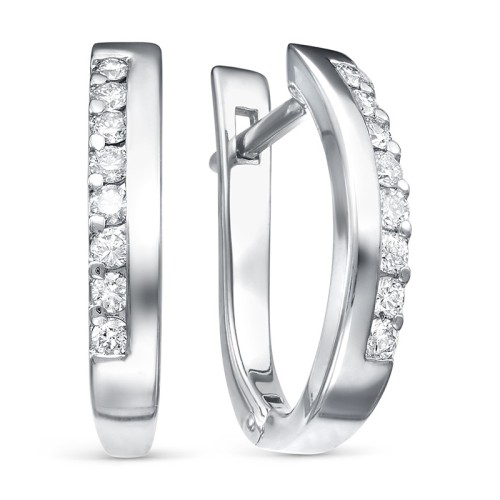 Серьги из белого золота с бриллиантом