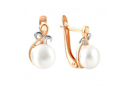 Золотые cерьги классические с жемчугом