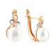 Золотые cерьги классические с жемчугом