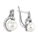 Серебряные cерьги классические с жемчугом