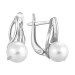 Серебряные cерьги классические с жемчугом
