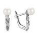 Серебряные cерьги классические с жемчугом
