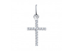 Подвеска из белого золота с фианитом