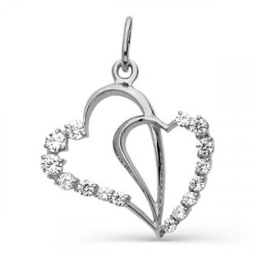 Подвеска из белого золота с фианитом