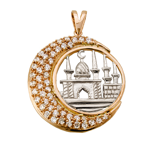 Золотая подвеска с фианитом