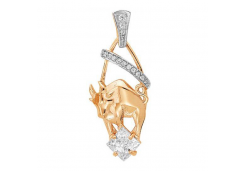 Золотая подвеска с фианитом