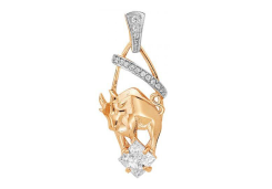 Золотая подвеска с фианитом