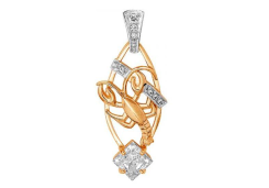 Золотая подвеска с фианитом