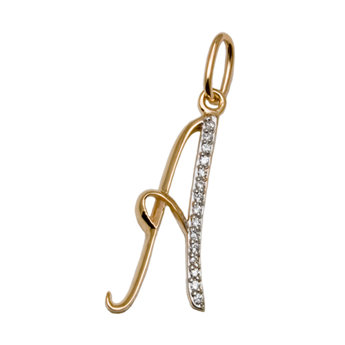 Золотая подвеска с фианитом