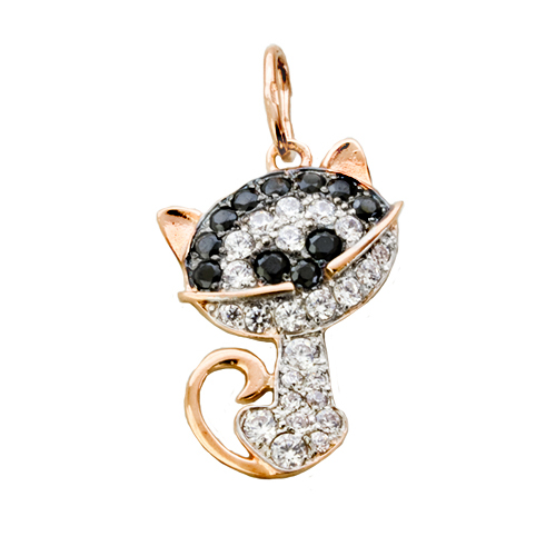 Золотая подвеска с фианитом