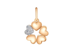 Золотая подвеска с фианитом