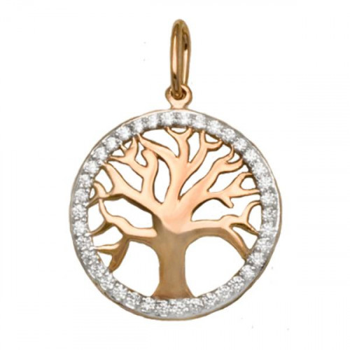 Золотая подвеска с фианитом