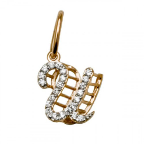 Золотая подвеска с фианитом